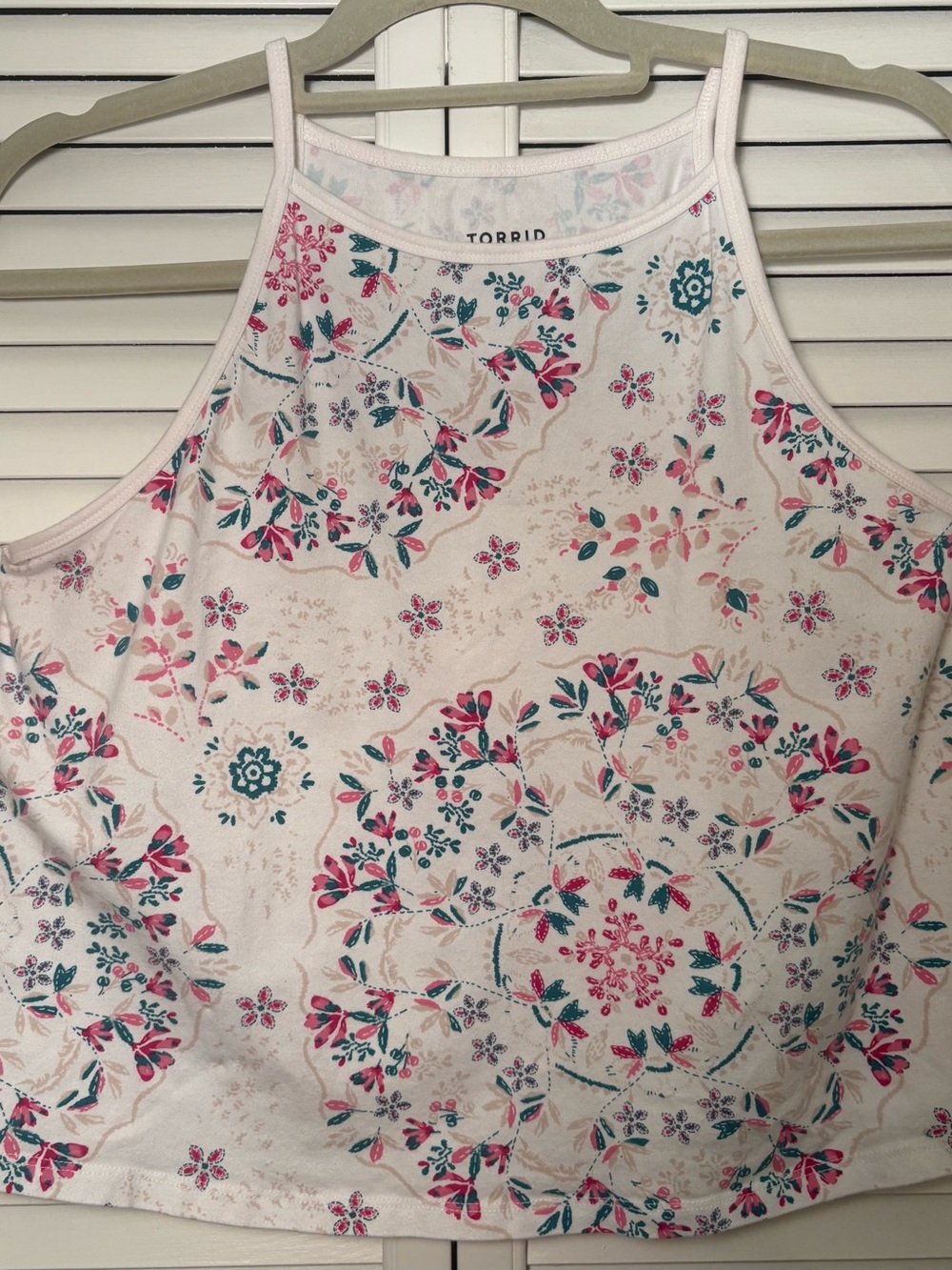 Torrid high-neck camisole with floral design